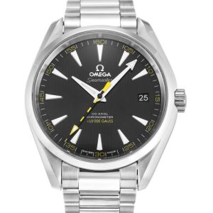 41 MM Steel Black Baton Replica Omega Aqua Terra 150m Gents 231.10.42.21.01.002