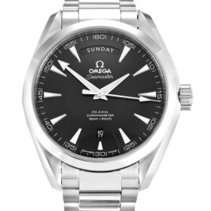 41.5 MM Steel Black Baton Replica Omega Aqua Terra 150m Gents 231.10.42.22.01.001