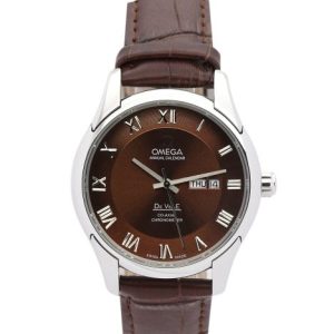 41 MM Steel Brown Replica Omega De Ville Hour Vision