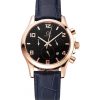 39MM Quartz 18K Rose-Gold Plated Case Replica Omega Chronograph