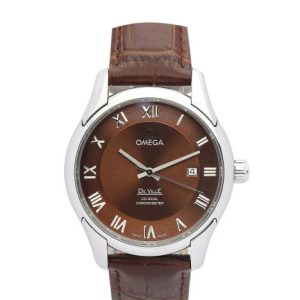 41 MM Steel Brown Baton Replica Omega De Ville Hour